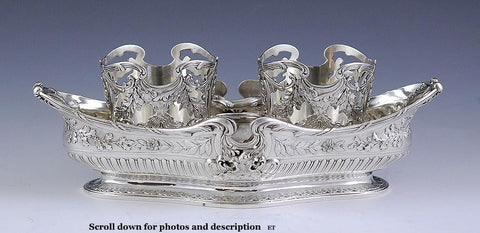 FINEST QUALITY FRENCH SILVER CRUET STAND FIRST STANDARD SILVER WORK by E CARDE