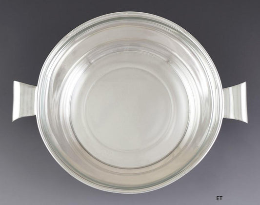 Antique c1930s Lovely Cartier Sterling Silver Art Deco Glass Lined Bowl 11"