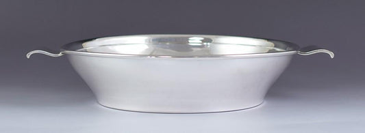 Antique c1930s Lovely Cartier Sterling Silver Art Deco Glass Lined Bowl 11"