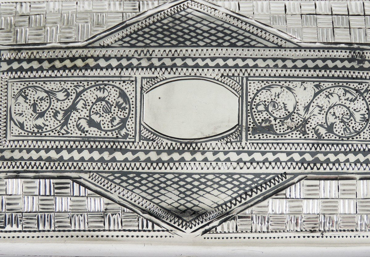Antique 1896 - 1908 Russian Niello Enamel Silver Gold Wash Cigarette Case