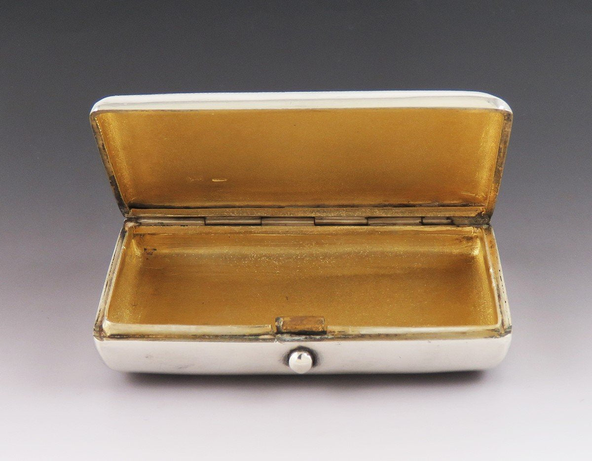 Antique 1896 - 1908 Russian Niello Enamel Silver Gold Wash Cigarette Case
