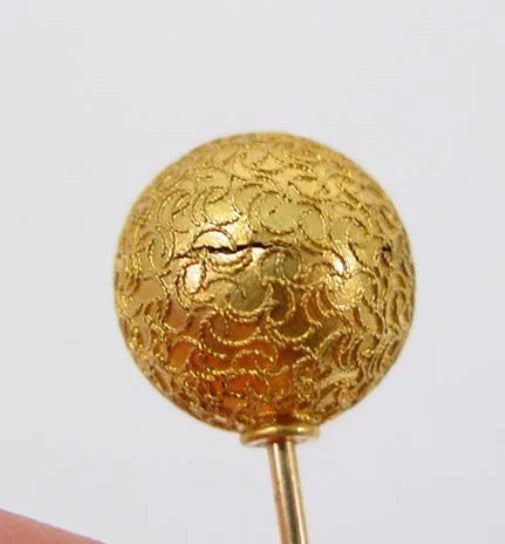 Victorian 14k Gold Etruscan Revival Twisted Wire Hatpin