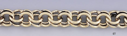 Fabulous Vintage 14k Gold Double Link Chain Bracelet for Charms Heavy Weight