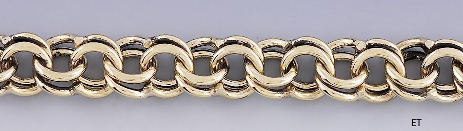 Fabulous Vintage 14k Gold Double Link Chain Bracelet for Charms Heavy Weight