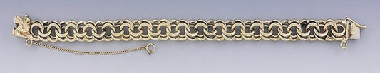 Fabulous Vintage 14k Gold Double Link Chain Bracelet for Charms Heavy Weight