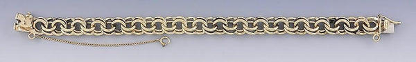 Fabulous Vintage 14k Gold Double Link Chain Bracelet for Charms Heavy Weight