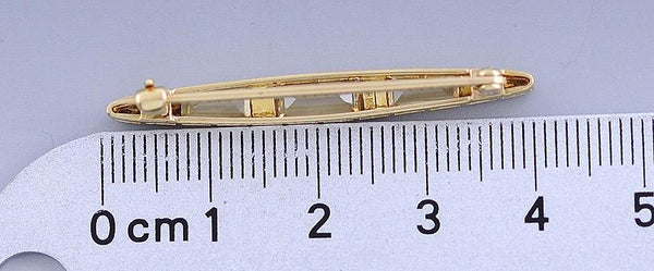 Pretty 14k Gold Yellow Topaz Seed Pearl Small Bar Pin Brooch