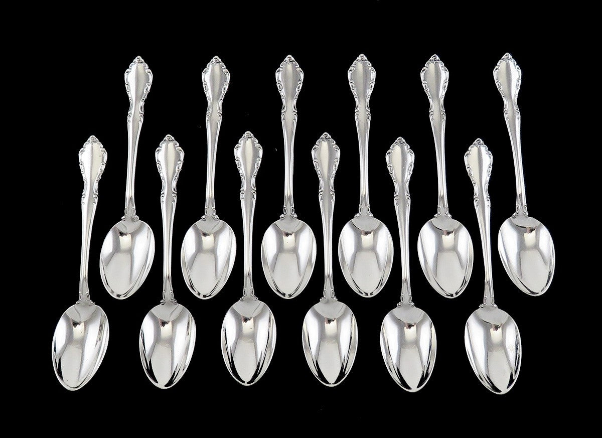 12 Sterling Silver Gorham Chelsea Pattern Teaspoons 6"