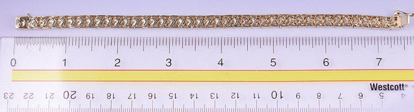 Pretty Gold-Washed Sterling Silver Bracelet w/ Chevron Links and Diamonds