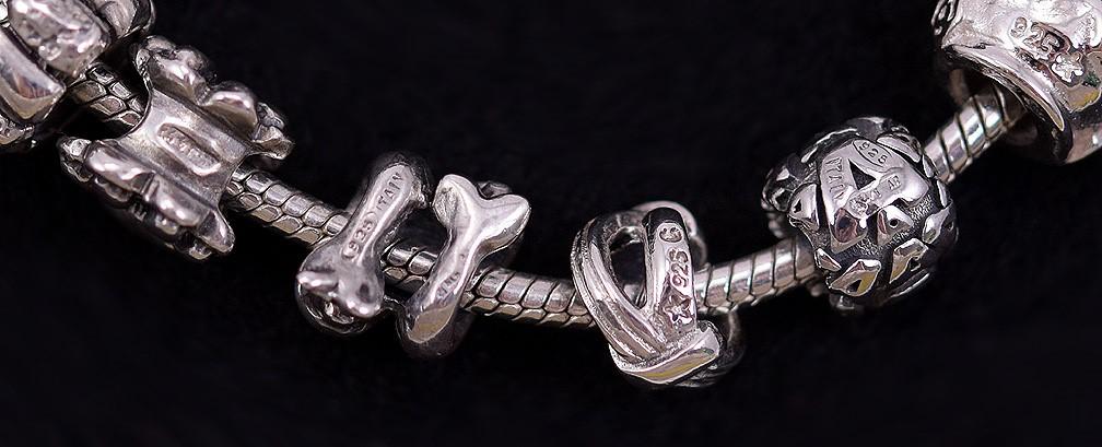 Adorable Small 6" Sterling Silver Chamilia and Others Charm Bracelet Child/Baby