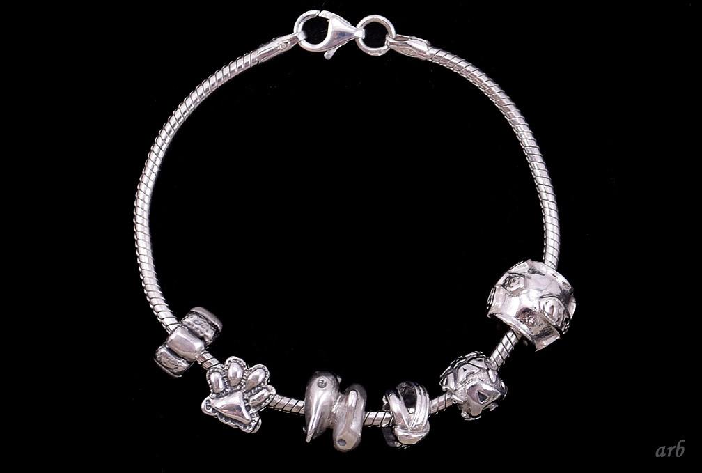 Adorable Small 6" Sterling Silver Chamilia and Others Charm Bracelet Child/Baby