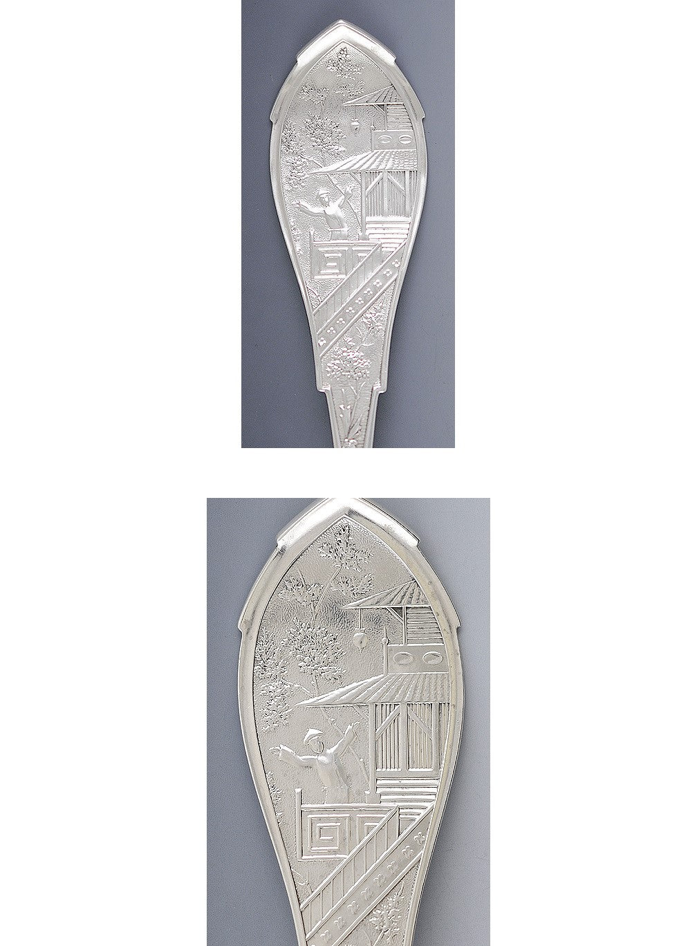 Rare Antique Wood Hughes Celestial Sterling Silver Huge Serving Fork