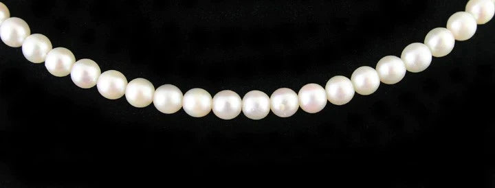 Lovely Confirmation 10K White Gold Pearl Strand Necklace