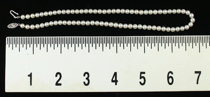 Lovely Confirmation 10K White Gold Pearl Strand Necklace