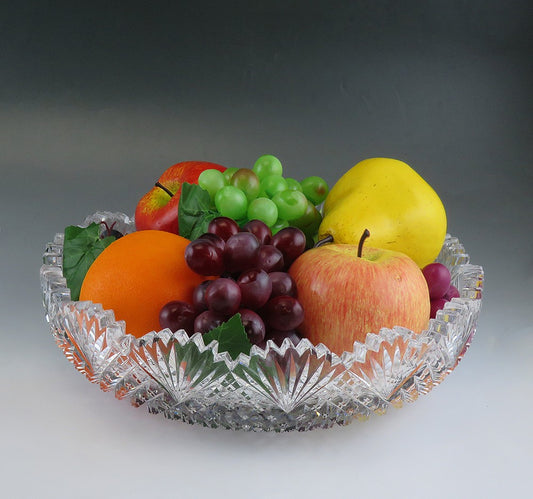 Antique ABP American Brilliant Cut Crystal Glass Serving/Fruit Bowl or Dish 10"