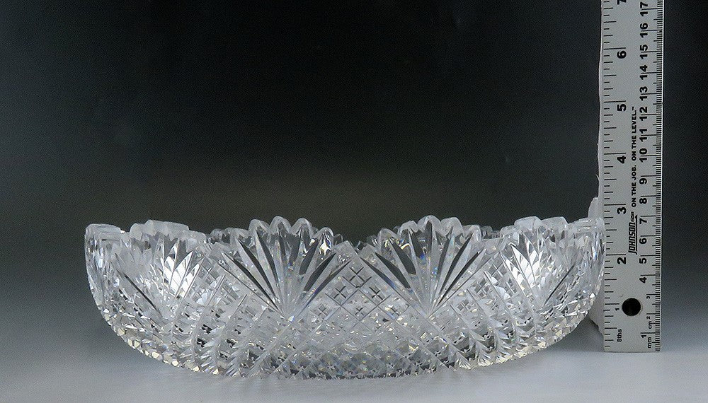 Antique ABP American Brilliant Cut Crystal Glass Serving/Fruit Bowl or Dish 10"