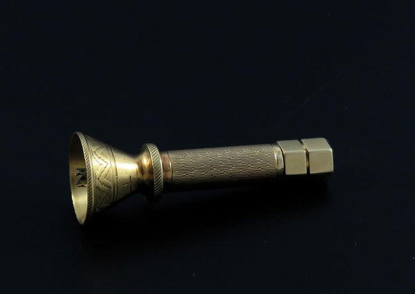 Rare c1920s Dunhill 14k Gold Engraved Cigar Punch Aerator Draw Enhancer