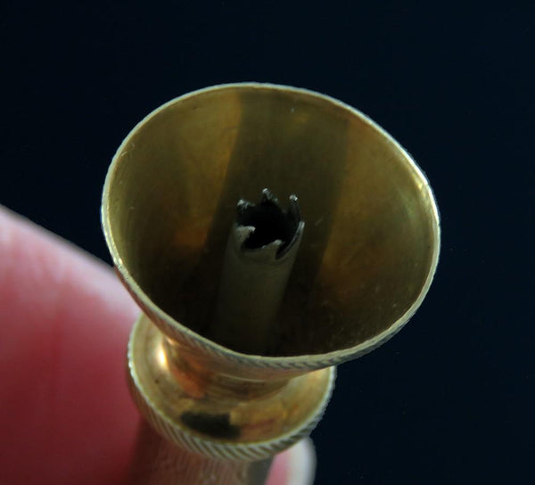 Rare c1920s Dunhill 14k Gold Engraved Cigar Punch Aerator Draw Enhancer