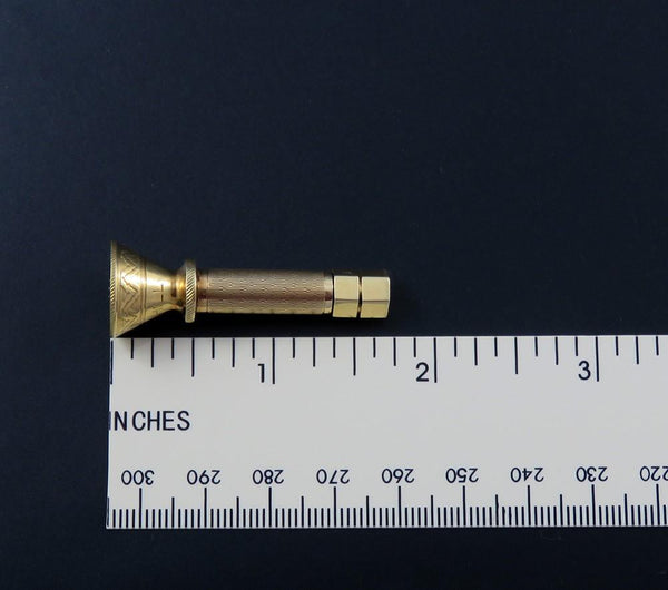Rare c1920s Dunhill 14k Gold Engraved Cigar Punch Aerator Draw Enhancer