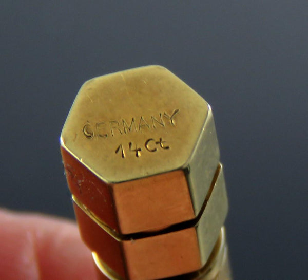 Rare c1920s Dunhill 14k Gold Engraved Cigar Punch Aerator Draw Enhancer