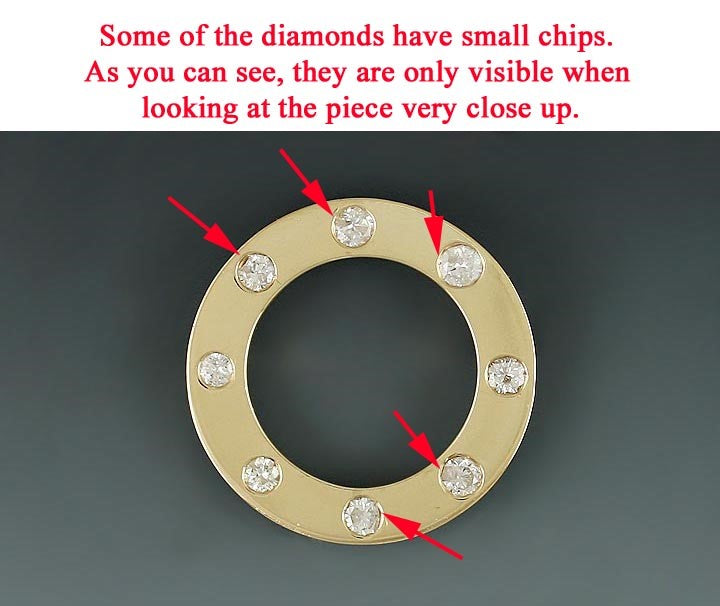 14K Yellow Gold & Brilliant Diamond Open Circle Brooch/Pin