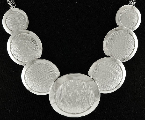 Beautiful Sterling Silver Italian Necklace w/Round Discs