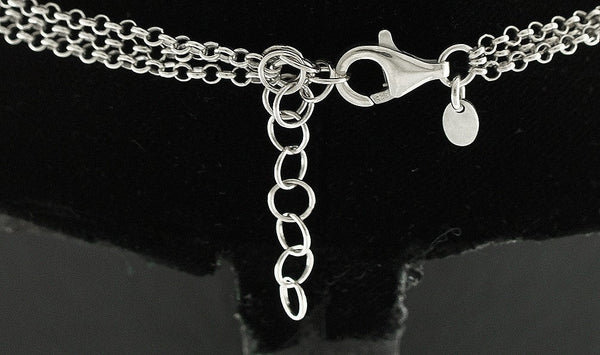 Beautiful Sterling Silver Italian Necklace w/Round Discs
