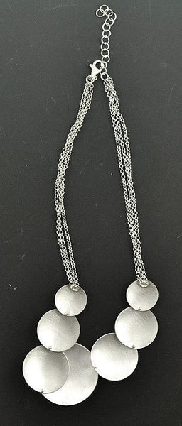 Beautiful Sterling Silver Italian Necklace w/Round Discs