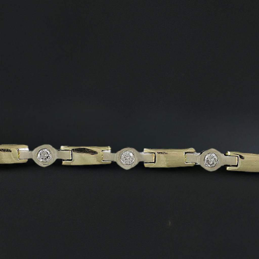 Lovely 14k Gold Brilliant Cut ~.50ct Diamond Bracelet Modern