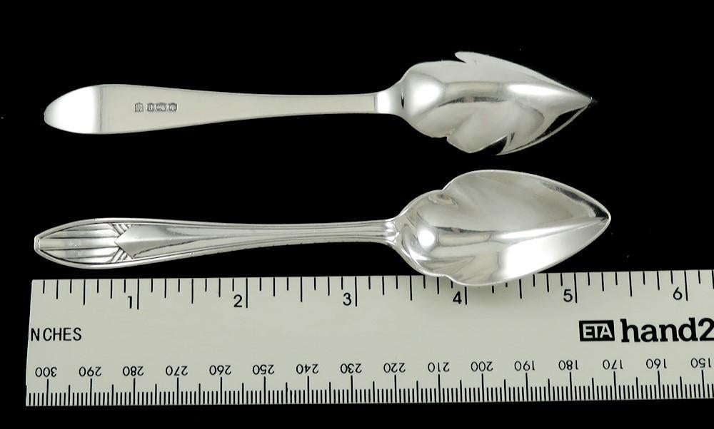 5 Finest Quality 1932 Art Deco English Sterling Silver Citrus Spoons NO MONO