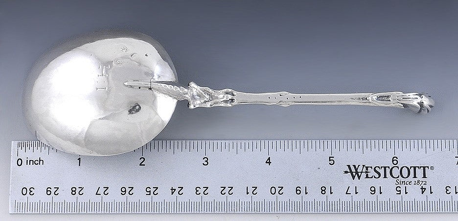 RARE mid 1600s-1700s Dutch Silver Spoon Paw Fork Handle