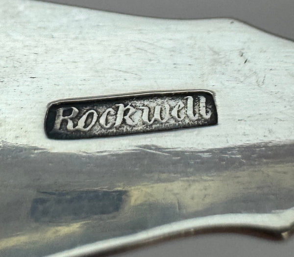American circa 1825 Large Coin Silver Tongs by Rockwell