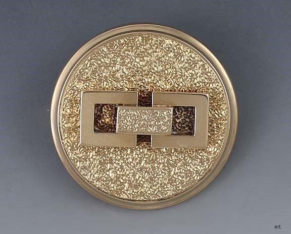 American Victorian 14k Yellow Gold Textured Finish Buckle Link Pin Brooch