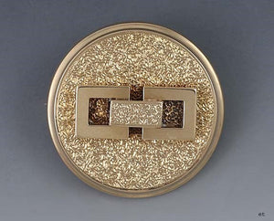 American Victorian 14k Yellow Gold Textured Finish Buckle Link Pin Brooch
