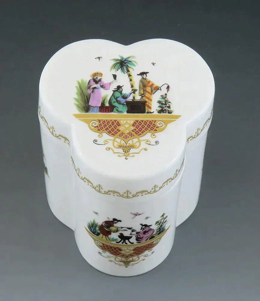 Royal Worcester 3849 Trefoil Porcelain Trinket Box Dresser Box