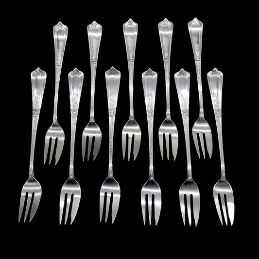 11 Antique Sterling Silver Gorham Domestic 1881 Dessert Forks NO MONO 6"