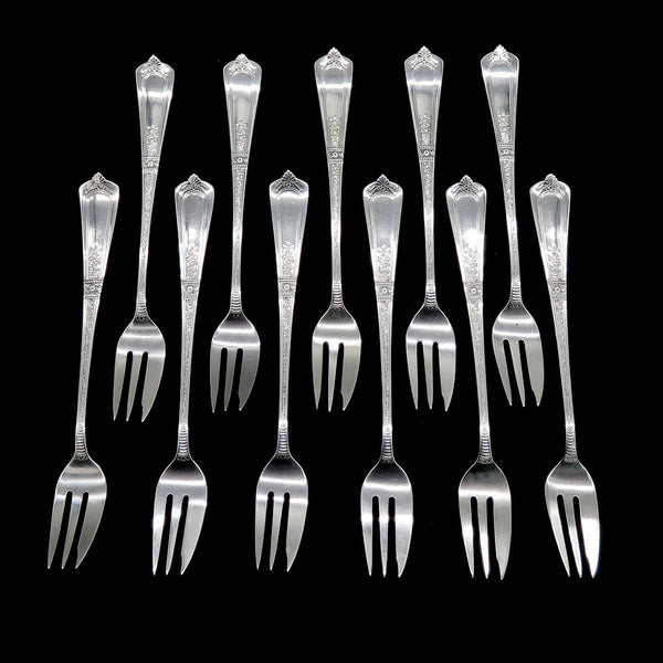 11 Antique Sterling Silver Gorham Domestic 1881 Dessert Forks NO MONO 6"