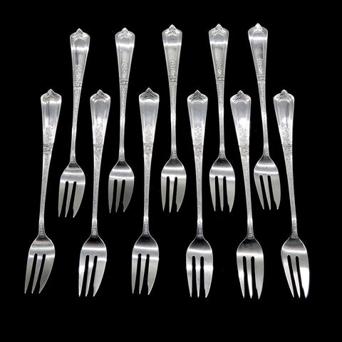 11 Antique Sterling Silver Gorham Domestic 1881 Dessert Forks NO MONO 6"