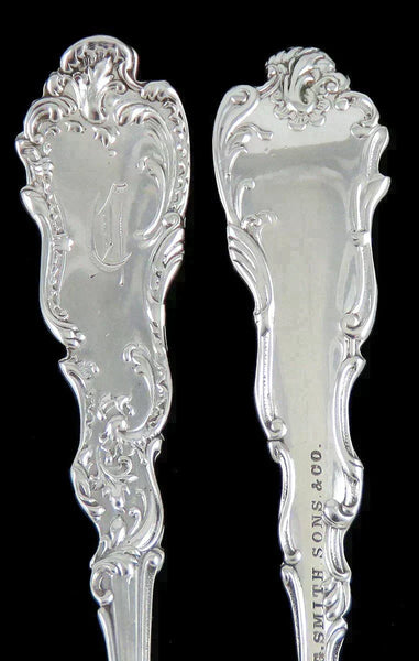 11 Rare Antique c1890 Frank Smith Baronial Sterling Silver Berry Cocktail Forks