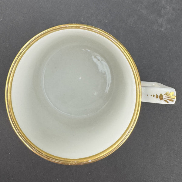 Set 6 1790-1820 English White Gold Porcelain Straight Sided Coffee or Tea Cups