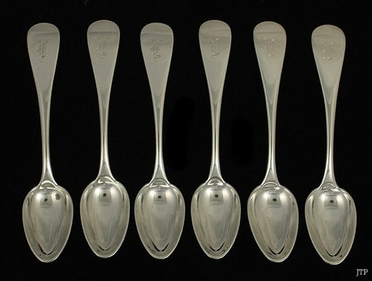 6 Antique c1870 Classic American Sterling Demitasse Spoons