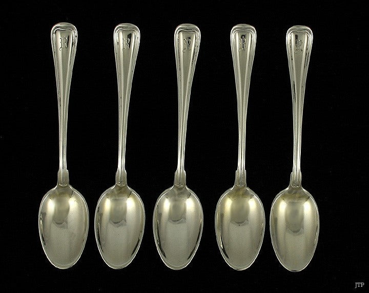 5 Old Antique Gorham Old French 1904 Threaded Handle Demitasse Spoons R Mono