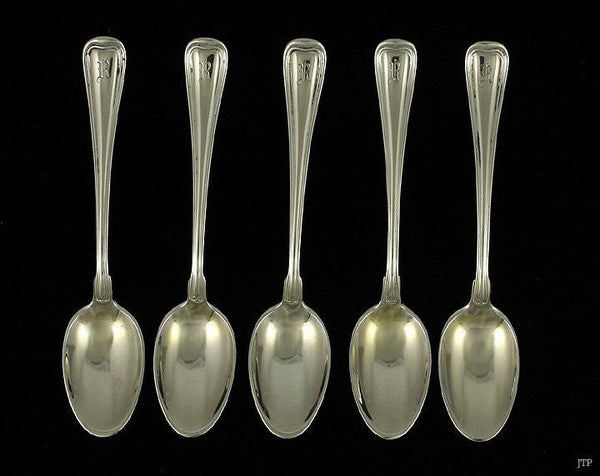 5 Old Antique Gorham Old French 1904 Threaded Handle Demitasse Spoons R Mono