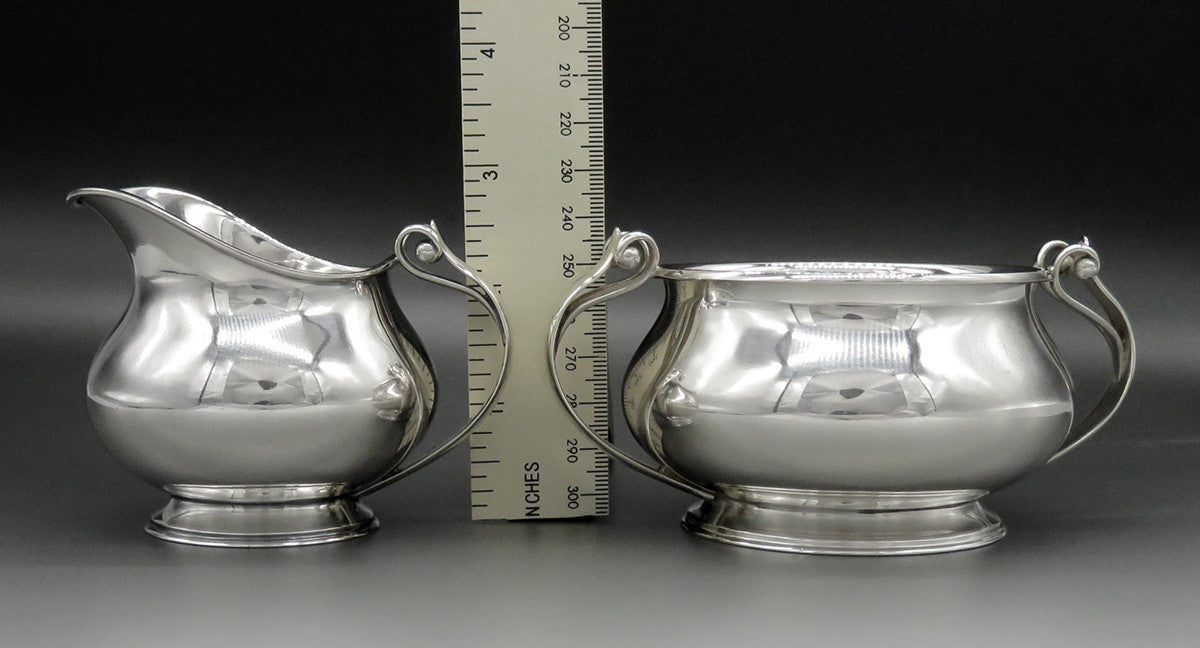 Vintage Cohr Danish Sterling Silver Arts & Crafts Tea Creamer Sugar Bowl NO MONO