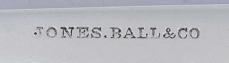c1853 Great set 6 American Coin Silver Breakfast Knives by Jones, Ball & Co