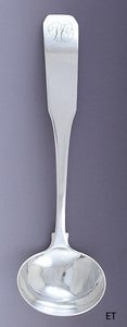 c1810-1820 Fine American Coin Silver Fiddle Serving Ladle by Rufus Farnham