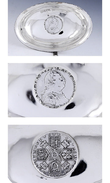 Fabulous Georgian English Sterling Silver Sixpence Toddy/Punch Ladle