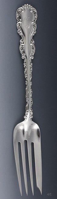 Fine Whiting Louis XV 1891 Sterling Silver Serving Fork 8 3/4"