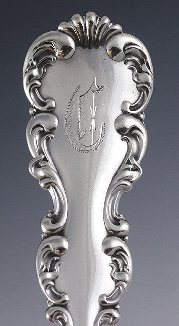 Fine Whiting Louis XV 1891 Sterling Silver Serving Fork 8 3/4"