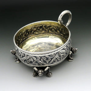 Rare Henrik Moller Silver Dragestil Dragon Gargoyle Knotwork Bowl Møller